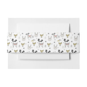 Bandeau De Faire-part Motif animal de griffonnage de région boisée