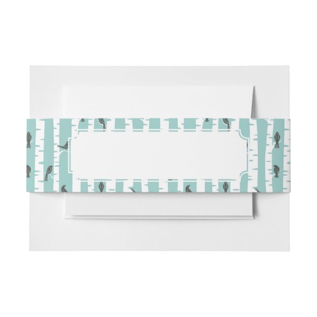 Bandeau De Faire-part Motif avec des oiseaux et des arbres (Devant Example)