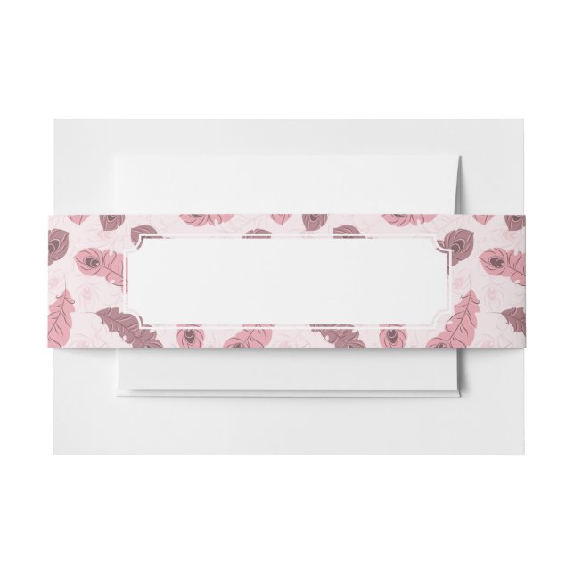 Bandeau De Faire-part motif avec des plumes de paon (Devant Example)