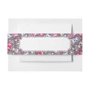 Bandeau De Faire-part motif avec les chats mignons de griffonnage de