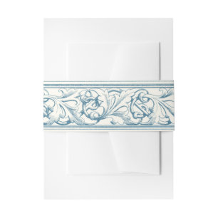 Bandeau De Faire-part Motif baroque bleu élégant