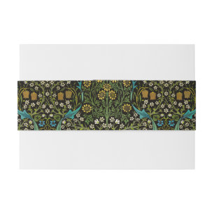 Bandeau De Faire-part Motif Blackthorn Vintage Fond Noir Morris Black