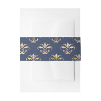 Motif bleu marine et or fleur de Lis