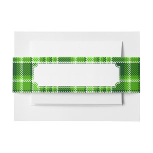 Bandeau De Faire-part Motif Checkered de couleur verte