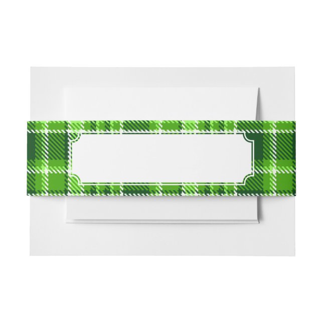 Bandeau De Faire-part Motif Checkered de couleur verte (Devant Example)
