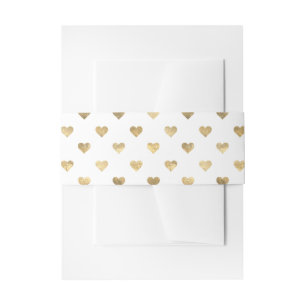 Bandeau De Faire-part Motif Cœur Doré