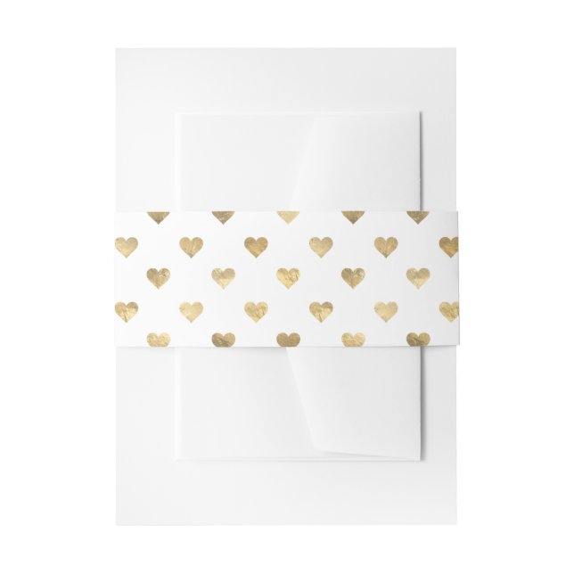 Bandeau De Faire-part Motif Cœur Doré (Devant example)