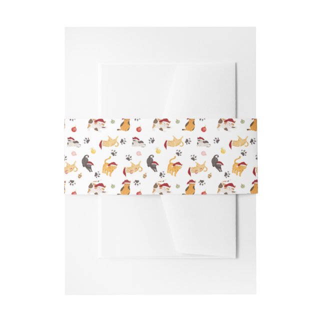 Bandeau De Faire-part Motif de chat de vacances mignon (Devant example)