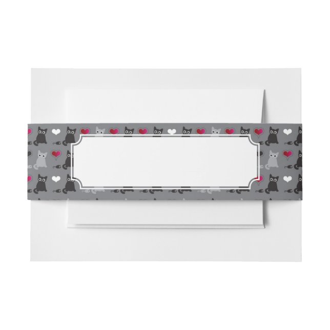 Bandeau De Faire-part motif de chaton et de souris (Devant Example)