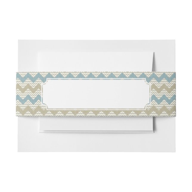 Bandeau De Faire-part Motif de Chevron sur la texture de toile (Devant Example)