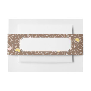 Bandeau De Faire-part Motif de cornet de crème glacée sur le brun