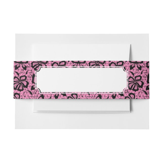 Bandeau De Faire-part motif de dentelle avec des papillons (Devant Example)