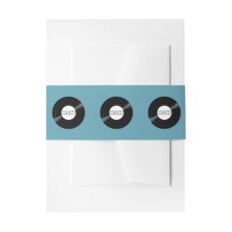 Bandeau De Faire-part Motif de disques vinyle avec couleur modifiable Mo