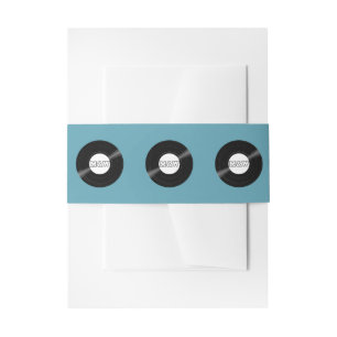 Bandeau De Faire-part Motif de disques vinyle avec couleur modifiable Mo