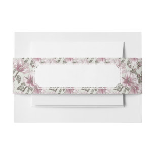 Bandeau De Faire-part Motif de fleurs rose amorti de ketmie
