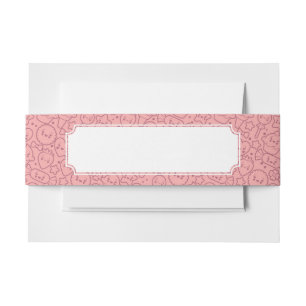 Bandeau De Faire-part Motif de Kawaii avec les gâteaux mignons