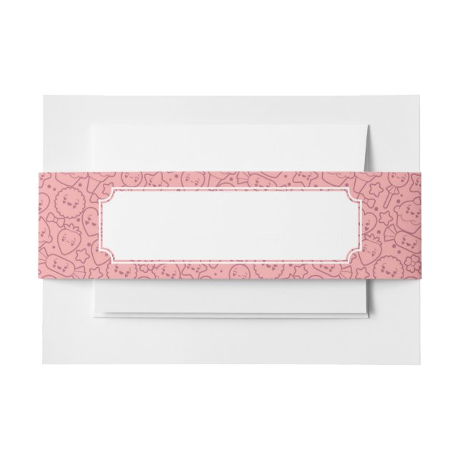 Bandeau De Faire-part Motif de Kawaii avec les gâteaux mignons (Devant Example)