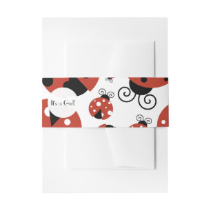 Bandeau De Faire-part Motif De Ladybugs, Red Ladybugs, Baby shower