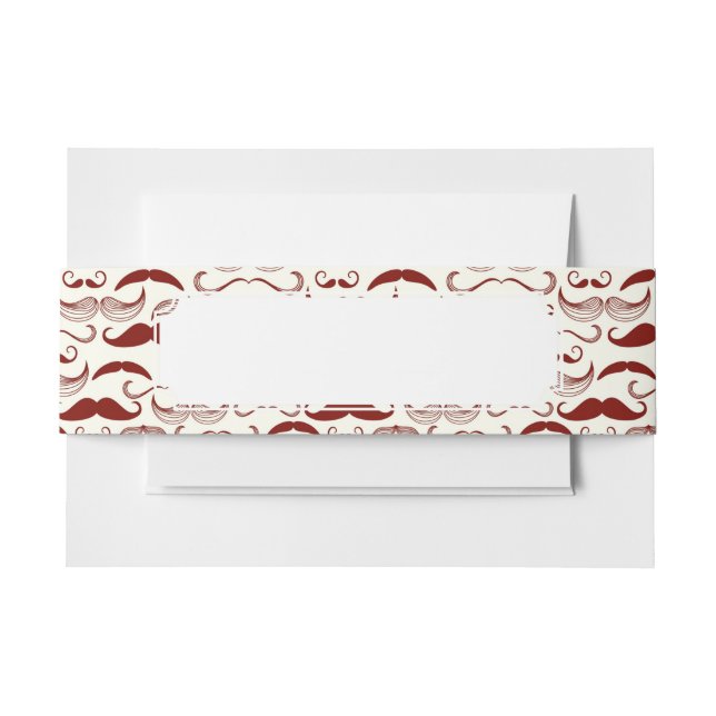 Bandeau De Faire-part Motif de moustache, rétro style 3 (Devant Example)