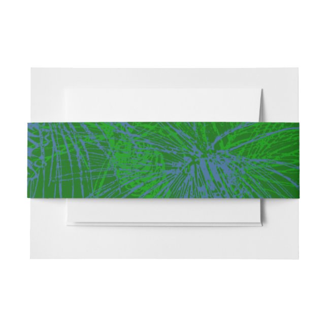 Bandeau De Faire-part Motif de pin de vacances bleu vert (Devant Example)