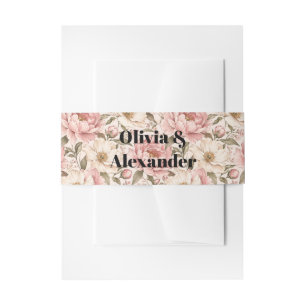 Bandeau De Faire-part Motif de pivoines fleuries vintage