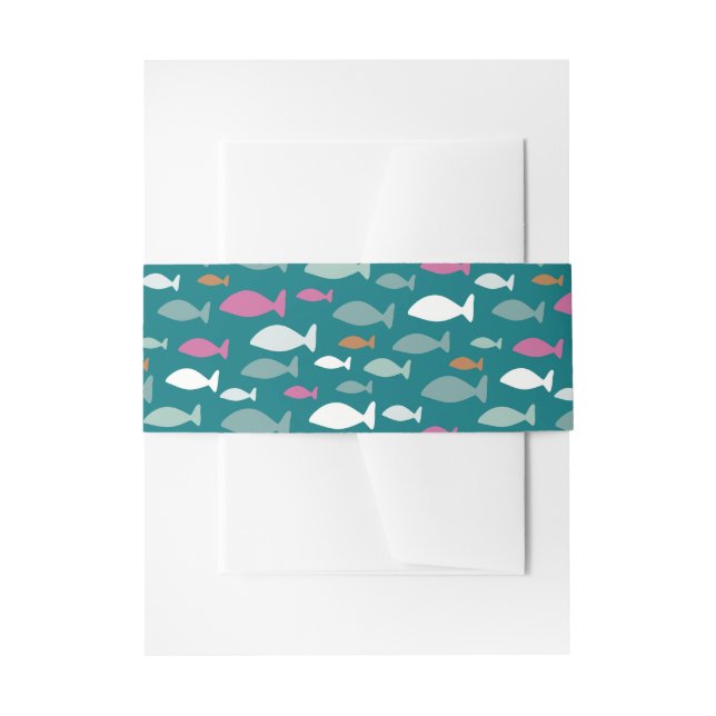 Bandeau De Faire-part Motif de poisson vert mignon (Devant example)