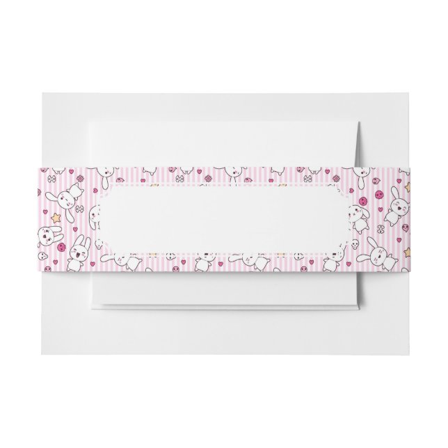 Bandeau De Faire-part motif de rayures de kawaii (Devant Example)