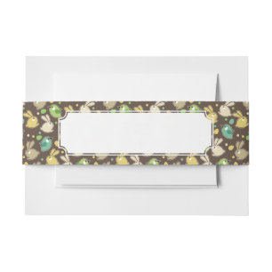 Bandeau De Faire-part motif de ressort avec des oeufs de pâques, oiseaux