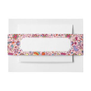 Bandeau De Faire-part Motif de ressort avec les fleurs colorées