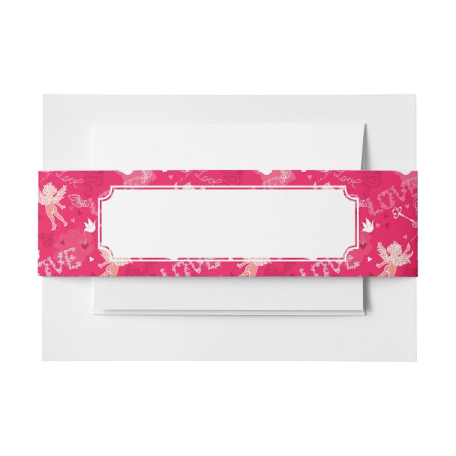 Bandeau De Faire-part Motif de Saint-Valentin avec le cupidon (Devant Example)