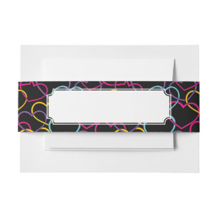 Bandeau De Faire-part Motif de Valentine avec des coeurs de couleur