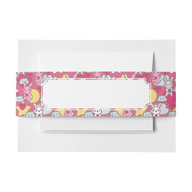 Bandeau De Faire-part Motif d'enfant de Kawaii avec des griffonnages (Devant Example)