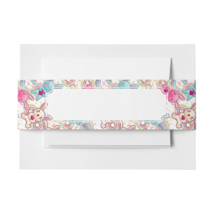 Bandeau De Faire-part Motif d'enfant de Kawaii avec les griffonnages
