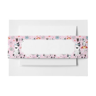 Bandeau De Faire-part motif des chats et des fleurs