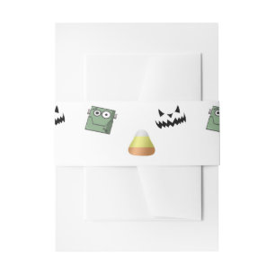 Bandeau De Faire-part Motif d'Halloween en blanc