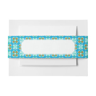Bandeau De Faire-part Motif ethnique turquoise