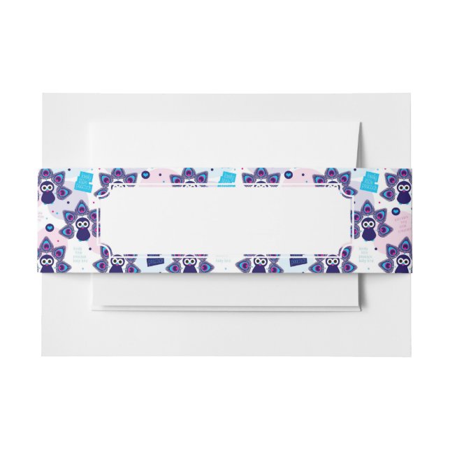 Bandeau De Faire-part motif exotique de paon de l'Inde (Devant Example)