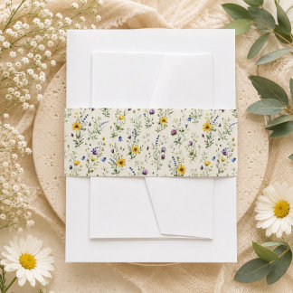 Bandeau De Faire-part Motif floral aquarelle de fleurs sauvages pour mar
