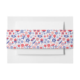 Bandeau De Faire-part Motif floral bleu et de corail