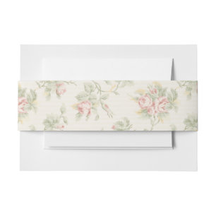 Bandeau De Faire-part Motif floral Cottagecore de rose rose vintage