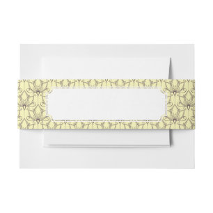 Bandeau De Faire-part Motif floral crème