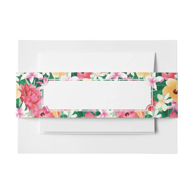 Bandeau De Faire-part Motif floral de ketmie tropicale (Devant Example)