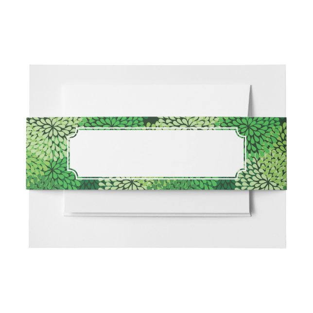 Bandeau De Faire-part Motif floral vert (Devant Example)