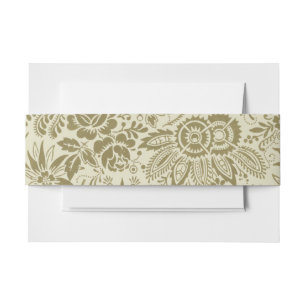 Bandeau De Faire-part Motif Floral Vert Sage Antique Damas