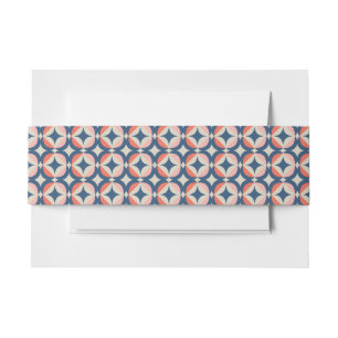 Bandeau De Faire-part Motif géométrique bleu et de corail