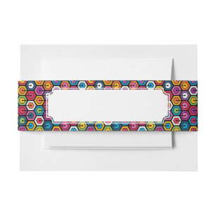 Bandeau De Faire-part Motif géométrique coloré avec des hexagones