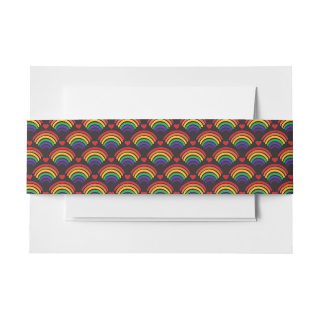 Bandeau De Faire-part Motif Hearts & Rainbows (Devant Example)