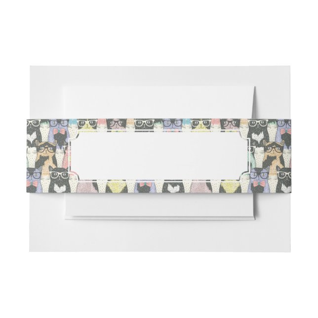 Bandeau De Faire-part Motif mignon de chats de hippie (Devant Example)