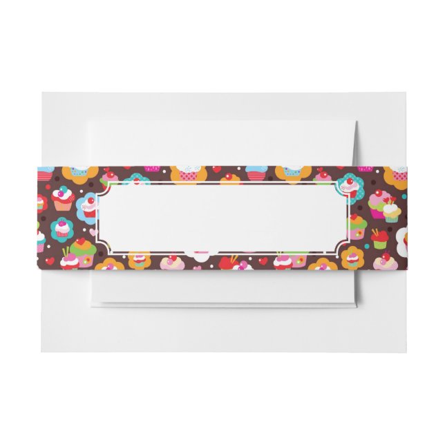 Bandeau De Faire-part Motif mignon de gâteau de tasse (Devant Example)