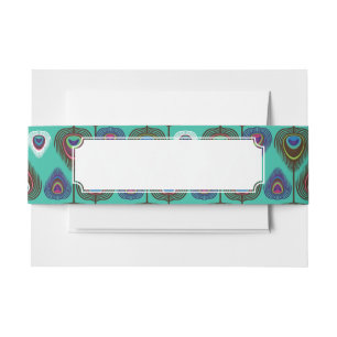 Bandeau De Faire-part motif mignon de plume de paon